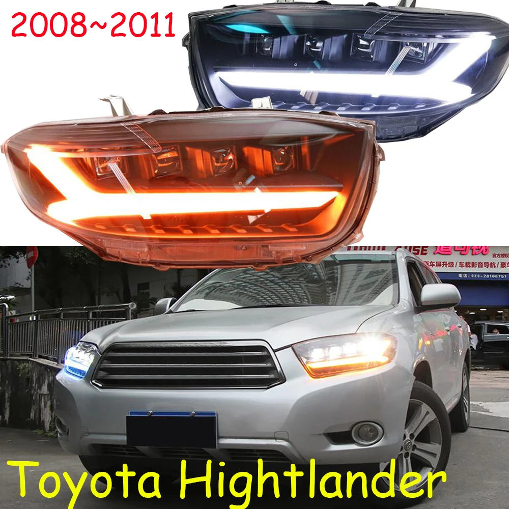 2 шт. 2008 2009 2010 2011y налобный фонарь для Toyota фара Highlander All in Светодиодный динамический