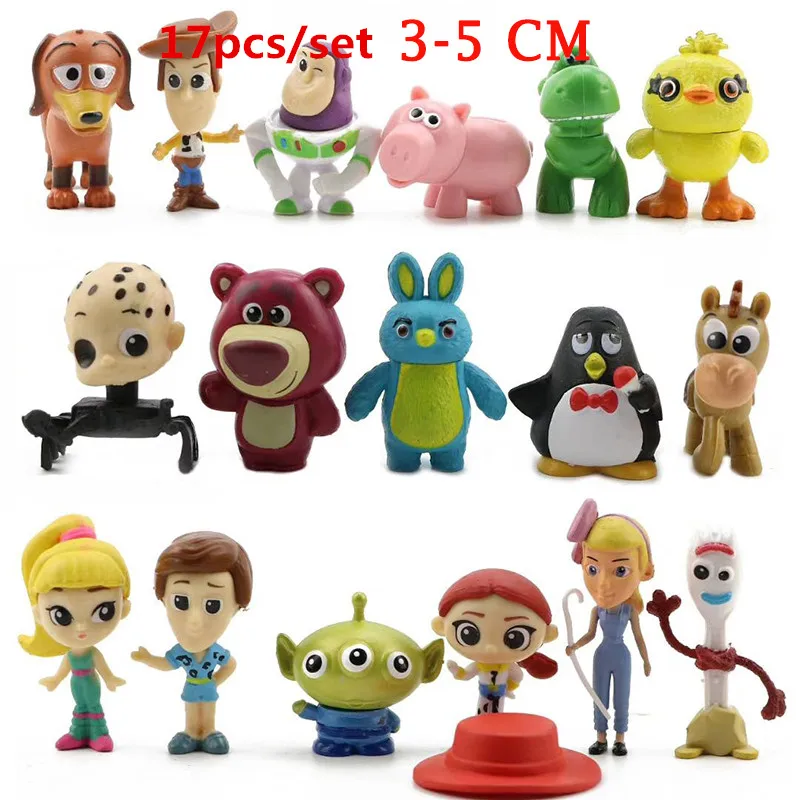 Movie Toy Story 4 Cartoon Toy Woody Buzz Lightyear Jessie forky action figure collectible Doll 3pcs/7pcs/9pcs/10pcs/17pcs