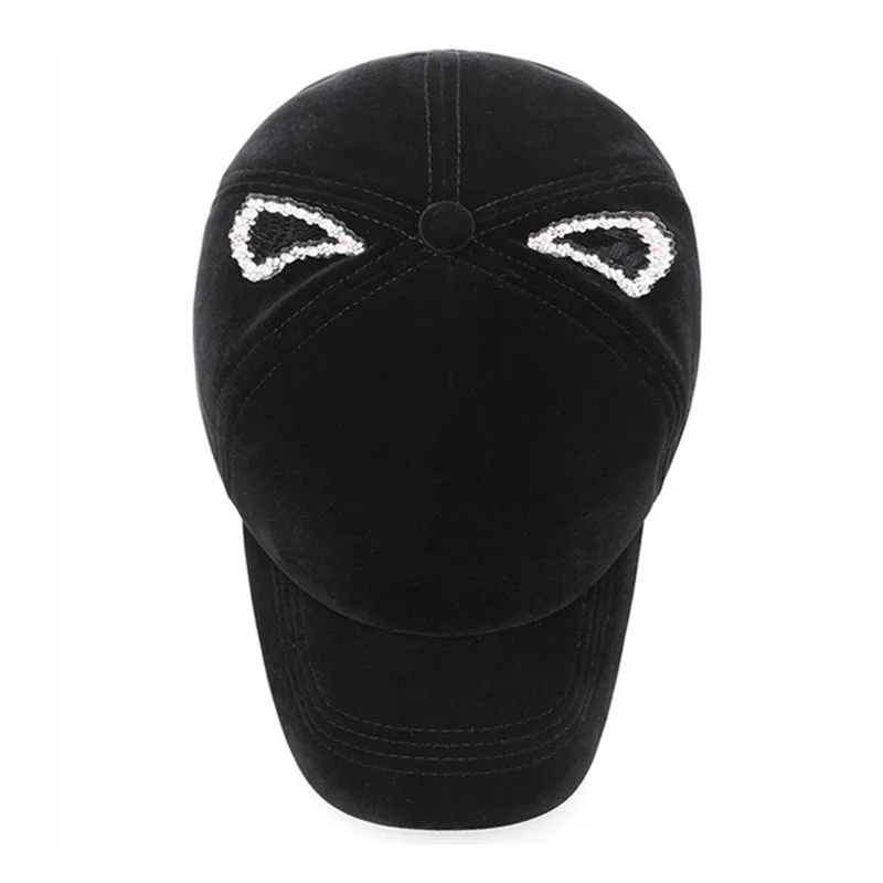 SILOQIN Snapback Cap Autumn Winter Women's Hats Warm Baseball Caps Girl's Hip Hop Cap Adjustable Size Ladies Gold Velvet Hat