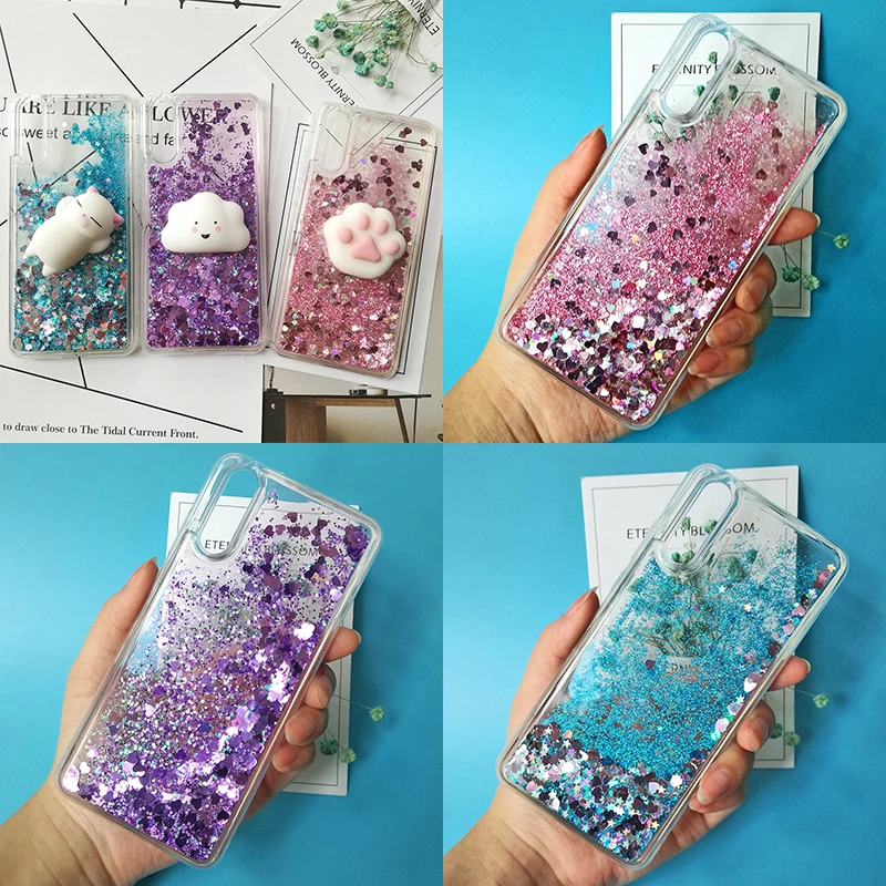 Милый 3D мягкий чехол для Huawei P8 P9 P10 P20 lite pro Mate 9 10 Lite Y5 Y6 GR5 2017 II Y9 2018 жидкий блестящий