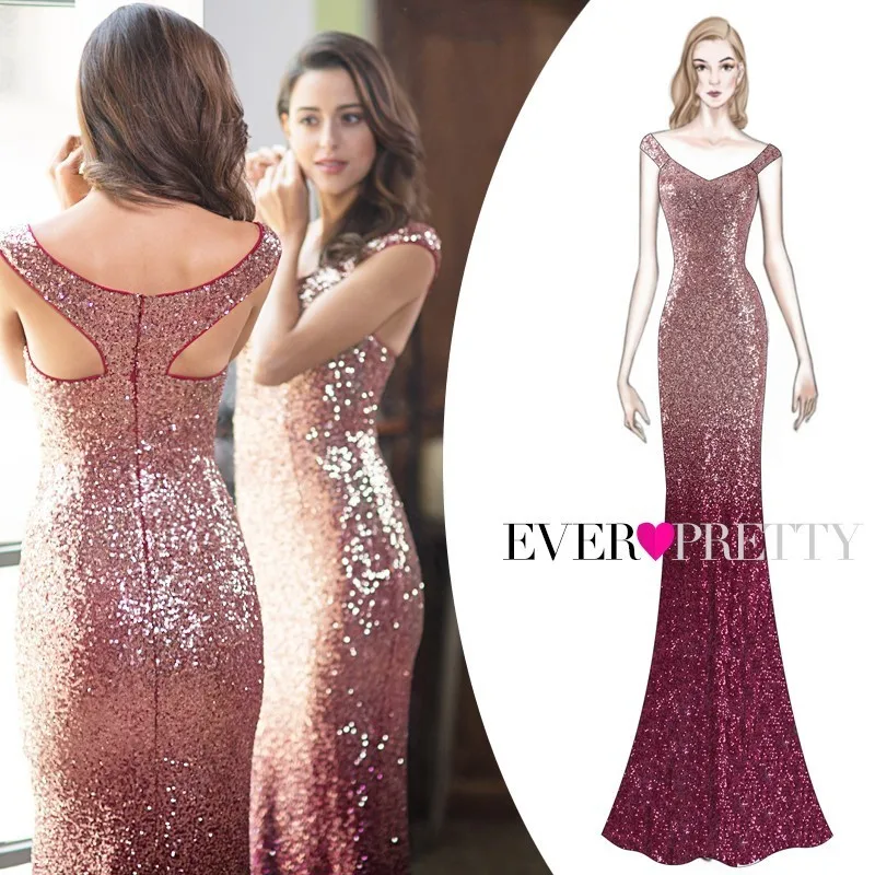 Robe De Soiree Longue Ever Pretty Cheap Little Mermaid бордовые Красные сексуальные вечерние платья с