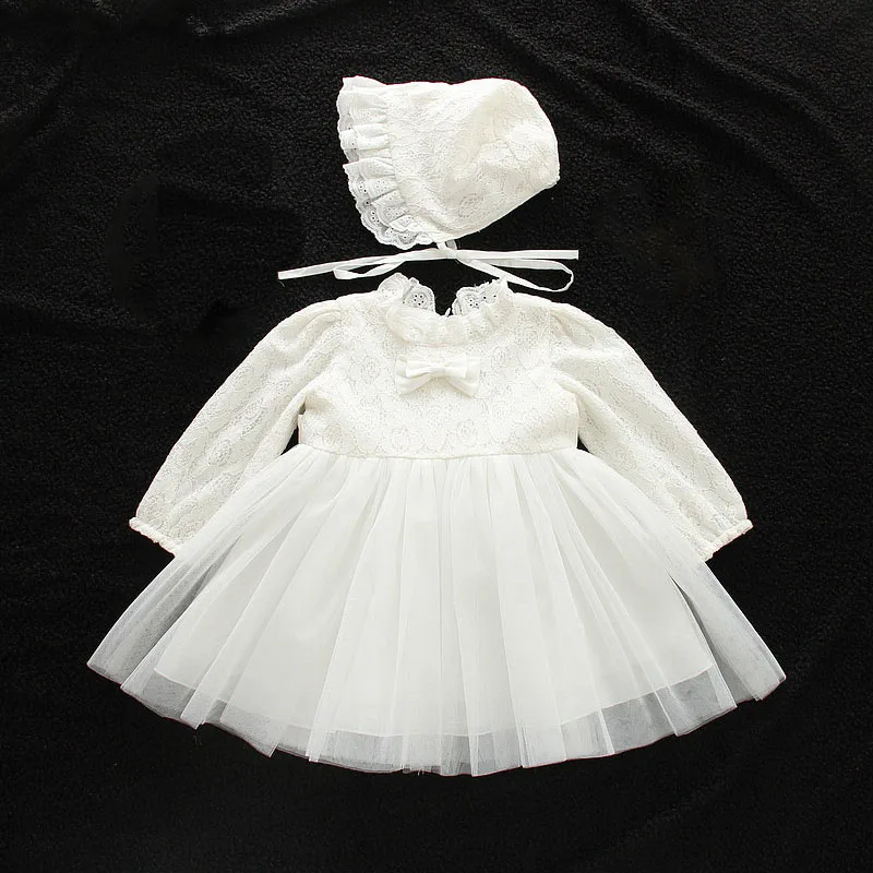 

Платья на день рождения для маленьких девочек, вечерние Свадебное бальное платье с длинным рукавом, крестильное платье для новорожденных, детская одежда, От 0 до 2 лет