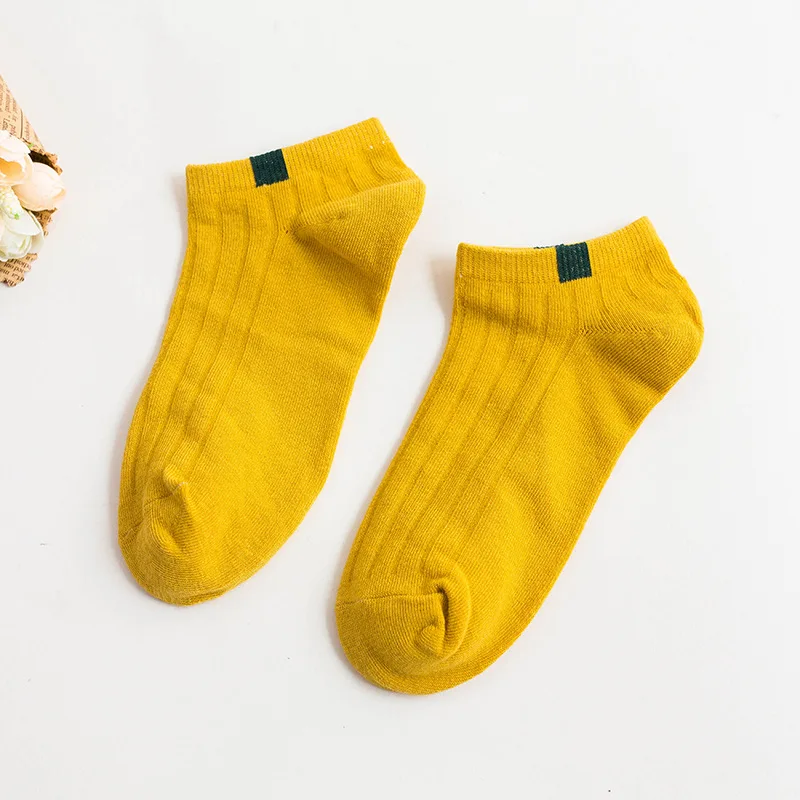 Yellow-5 pairs 5 пар/уп. носки до лодыжки для Для женщин Белый Низкий вырез короткие носки женские носки-башмачки для девочек Носки ярких цветов тапочки носки - Цвет: Yellow-5 pairs