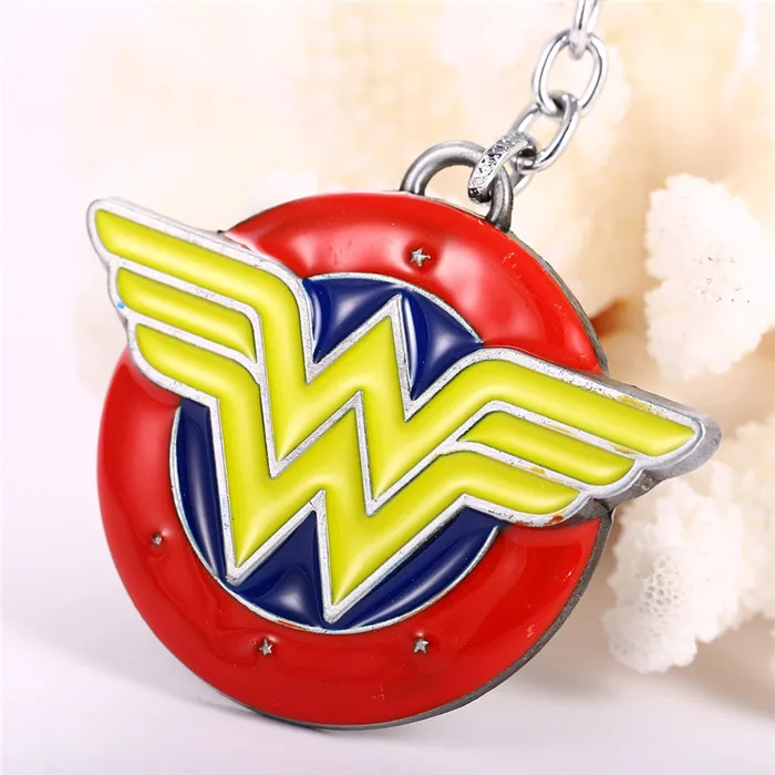 Justice League movie Wonder Woman W брелок с логотипом супер герос круглая металлическая ий