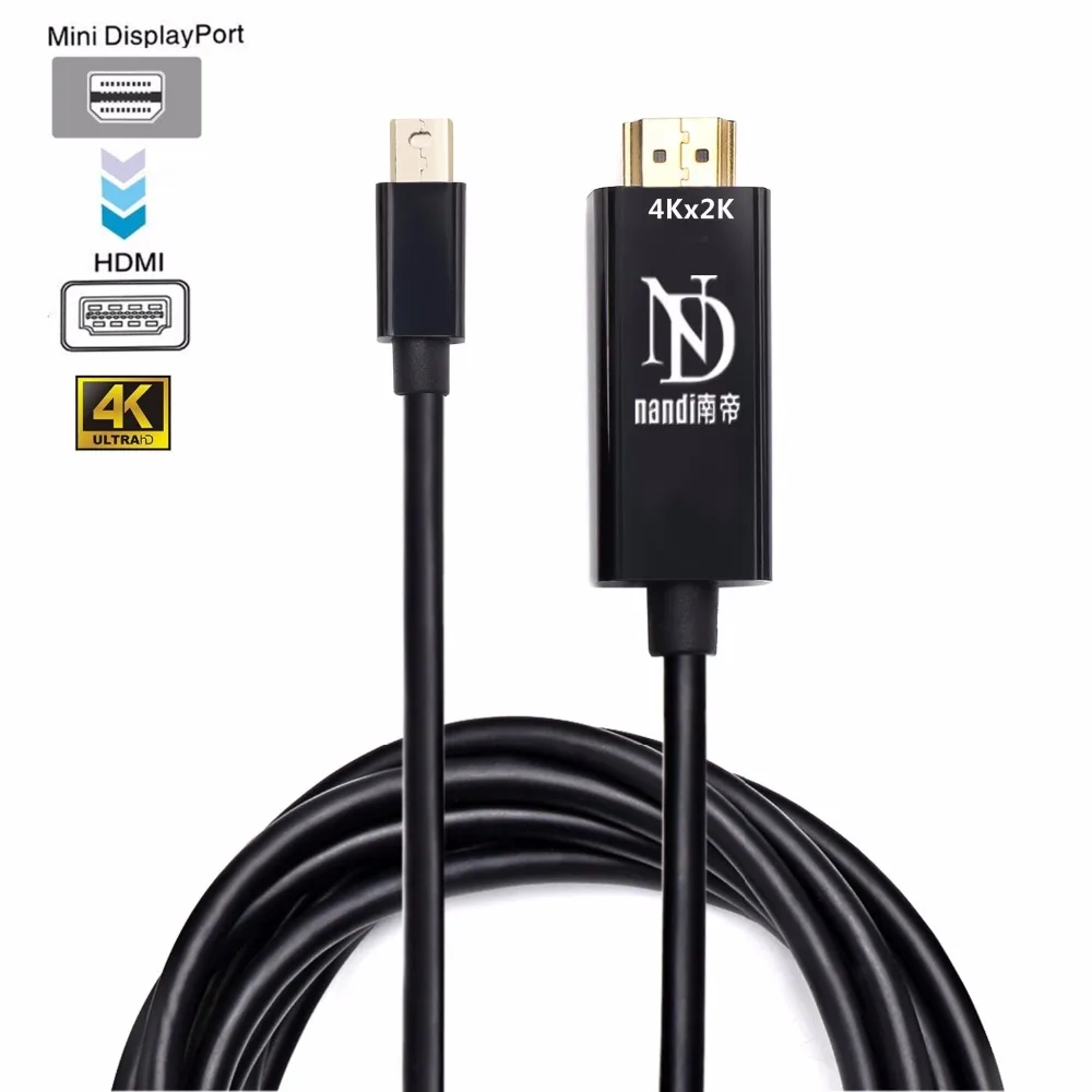 Thunderbolt 2 Mini DisplayPort to HDMI 4K кабель mini dp hdmi адаптер Male для Macbook Imac HDTV проектор |