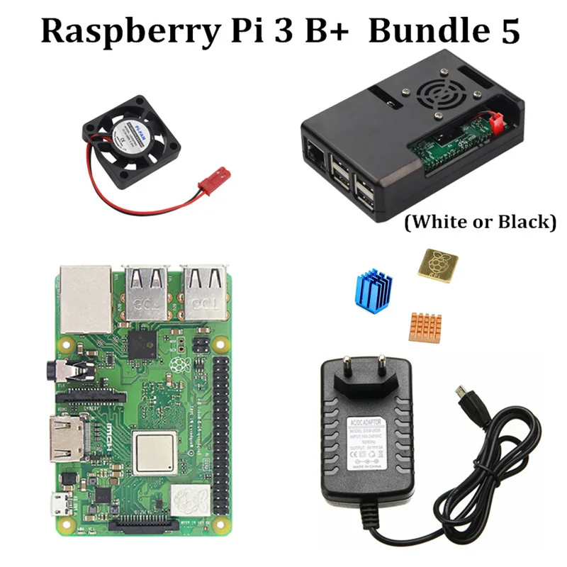 Starter Kit Raspberry Pi 3 Model B + с Официальный чехол 5 &quotЖК дисплей Сенсорный экран Питание 5V