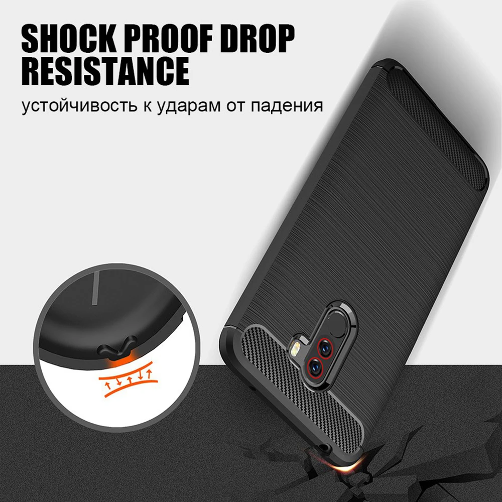 TOMKAS чехол из углеродного волокна для Xiaomi Pocophone F1 Poco маленький силиконовый