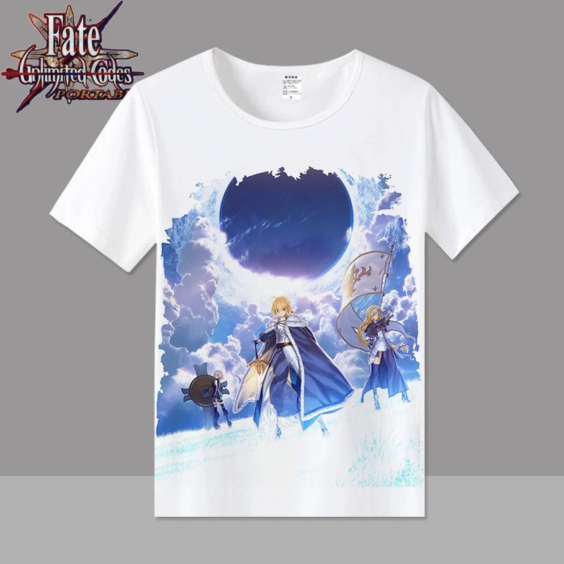 Новые хлопковые футболки для косплея Fate/stay night Saber Arturia женщин Студенческая