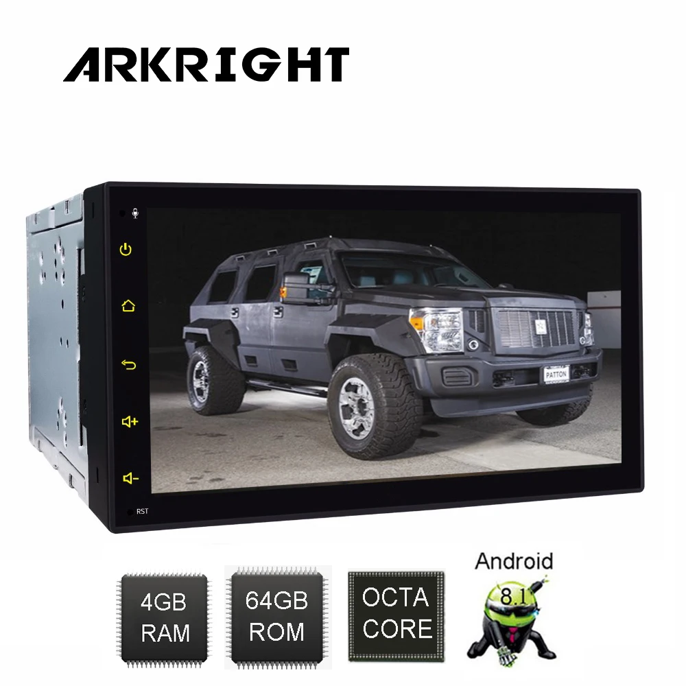 Автомагнитола ARKRIGHT 6 95 дюйма 2 Din 4 Гб + 64 ГБ PX5 восемь ядер Android 8 1 Универсальное