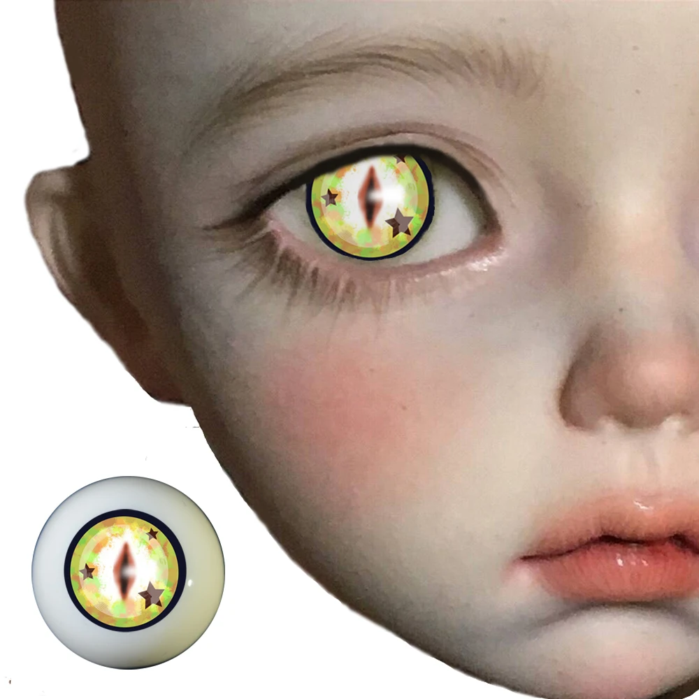 Bjd желтая звезда глаза BJD глазные яблоки 12 мм 14 16 18 20 22 акриловые Глазные bjd кукла