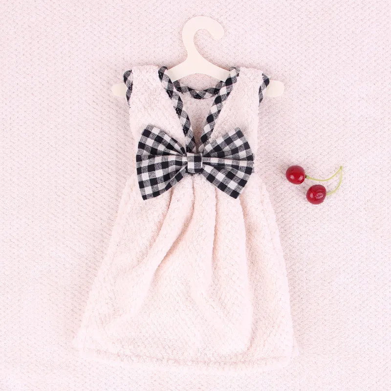 Hand Towel Cute Dress with Bows For Kids Chidren Microfiber Absorbent Dry Kitchen Bathroom Soft Plush Dishcloths | Дом и сад