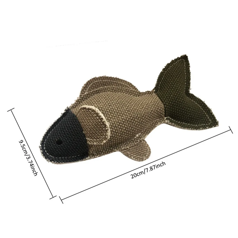 

2 PCS Pet Chew Toys Cat Dog Sounder Training Product Linen Fish Shaped Toy