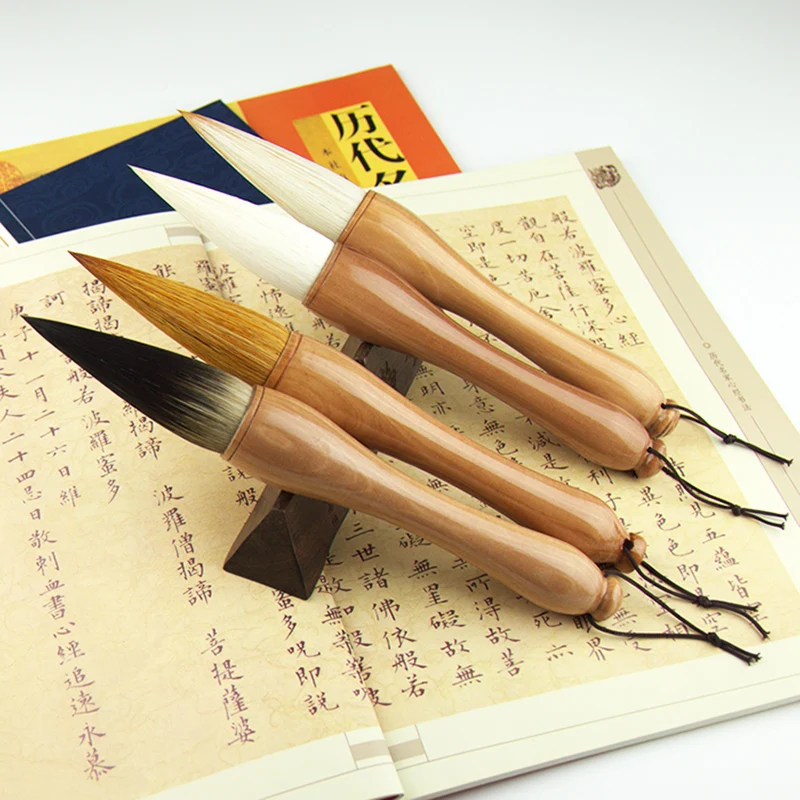

Твердая древесина Китайская каллиграфия кисть Ручка ласка ворс в форме ворса кисть Беговая скрипт курсивный скрипт Scholar's Four Jewels