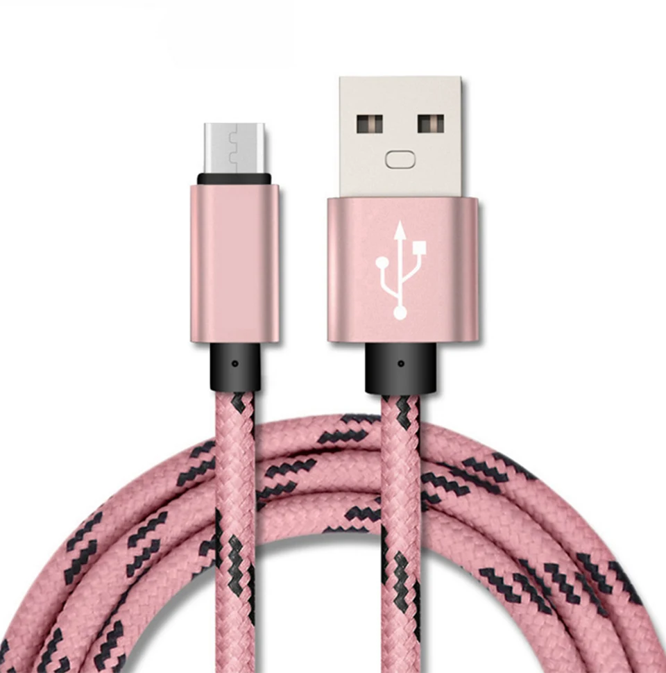 Micro USB кабель Универсальный зарядный кабель для телефонов Android синхронизации данных зарядное устройство 1 м провод 5V2A Быстрая зарядка нейлоновые кабели для передачи данных