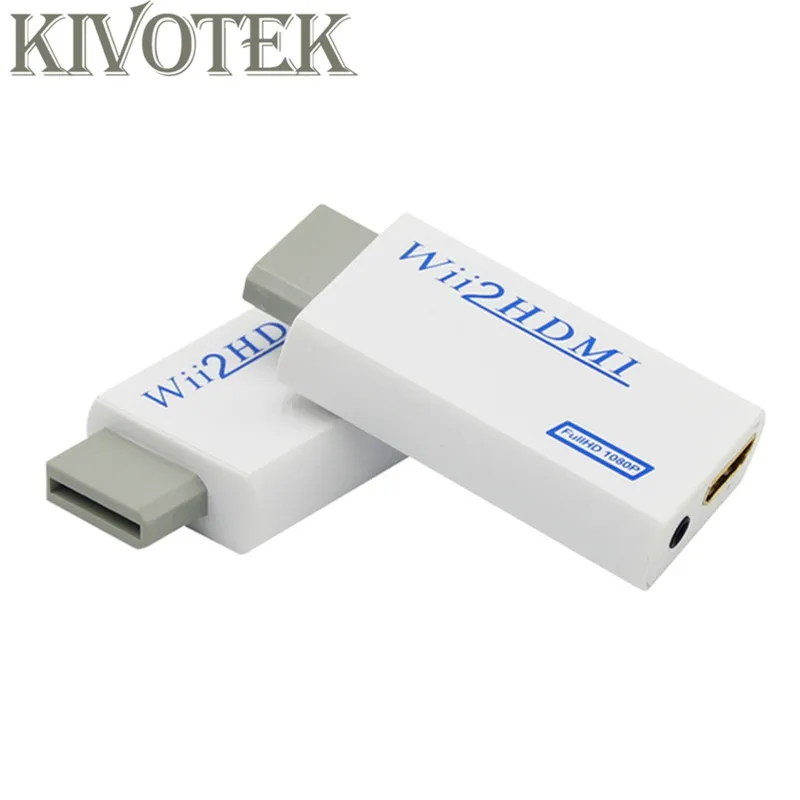 KIVOTEK wii в HDMI конвертер 2 скалер 1080 P 3 5 мм аудио разъем выход для ТВ игры Аксессуары