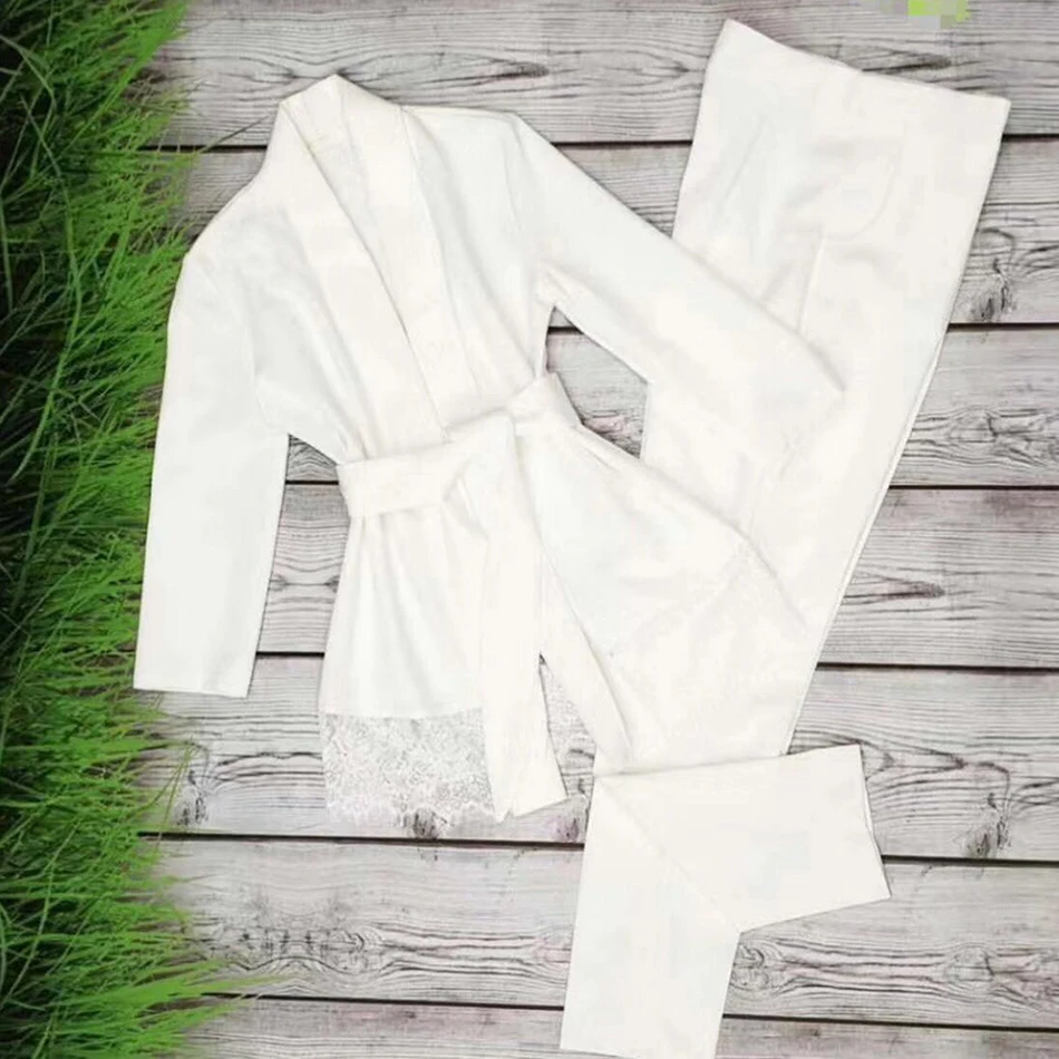 2019 новый офисный женский костюм сексуальный кружевной кардиган с длинным