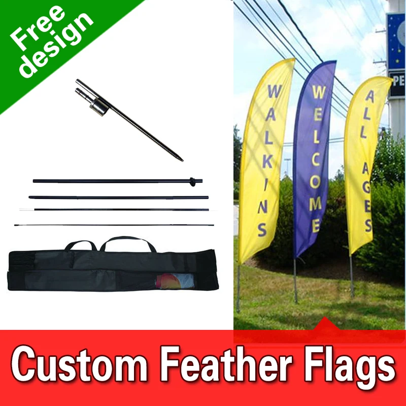 

Free Design Free Shipping Single Sided In-ground Spike Feather Banner Flag Signs Advertising Feather Flag Feather Banners Custom