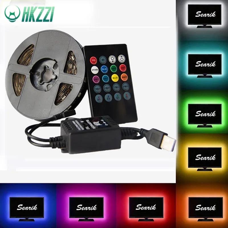 HKZZI USB Светодиодная лента RGB 5050 музыка свет полосы фоновый телевизора Музыка Звук