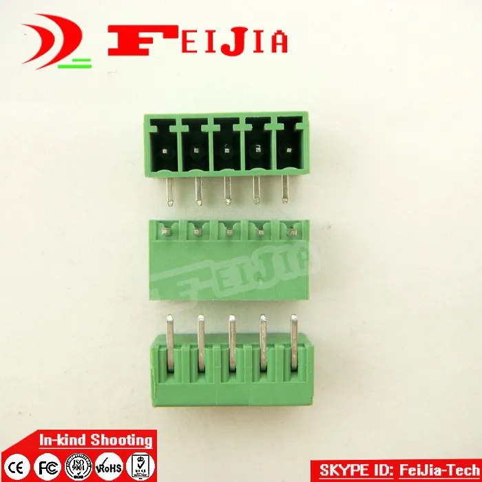 (50 шт./лот) 15EDG 3.5 5P ИЗОГНУТЫЙ ШТИФТ PCB Клеммная колодка Разъем 3 5 мм Шаг контактов