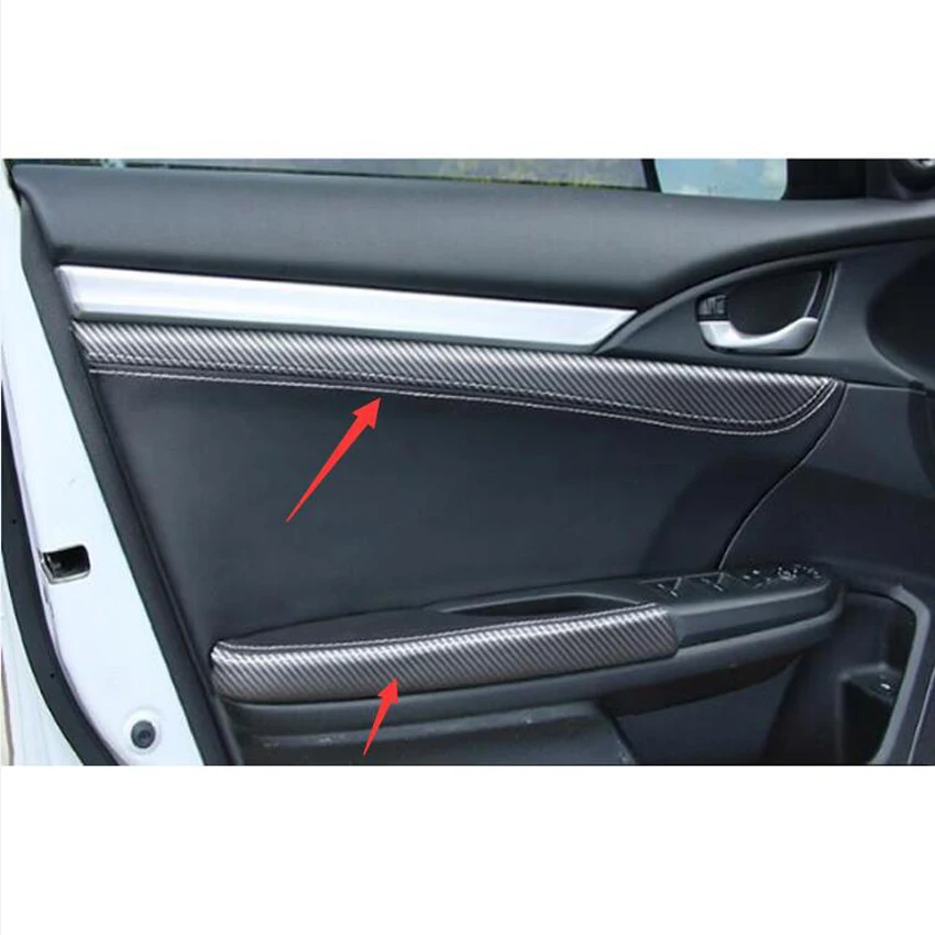 Подходит для Honda Civic Sedan 10th 2016 2017 LHD Автомобильный Дверной подлокотник панель