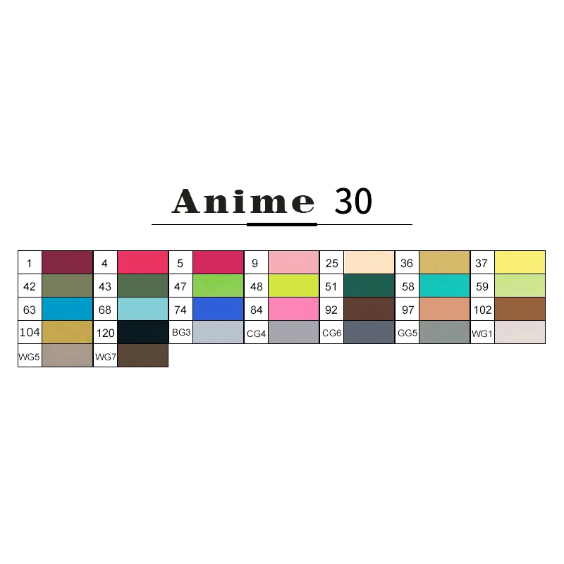 Anime-30color DUGUO 7 поколение масляных маркеров на спиртовой основе художественный Маркер Набор для рисования студенческий ручная роспись художественный маркер школьные офисные принадлежности - Цвет: Anime-30color