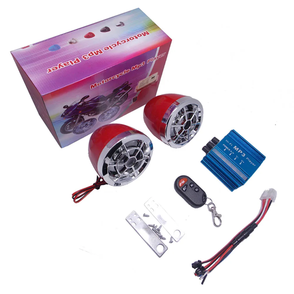 Мотоцикл сигнализация аудио Динамик MP3 плеера TF карты USB FM радио мото Скутер ATV