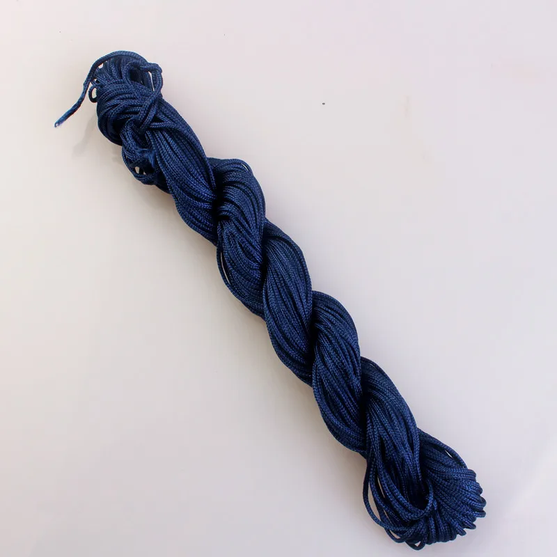 Dark Blue 23 Цвета 1 мм китайские узлы нейлоновый шнур Шамбала Макраме шнур Бисероплетение для изготовления браслета - Цвет: Dark Blue