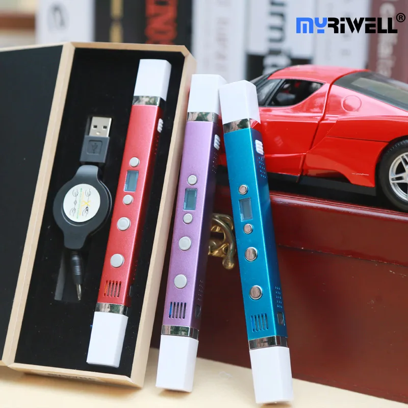 Высококачественная 3d ручка myriwell RP100C металлический корпус 3 d PCL ABS PLA режима