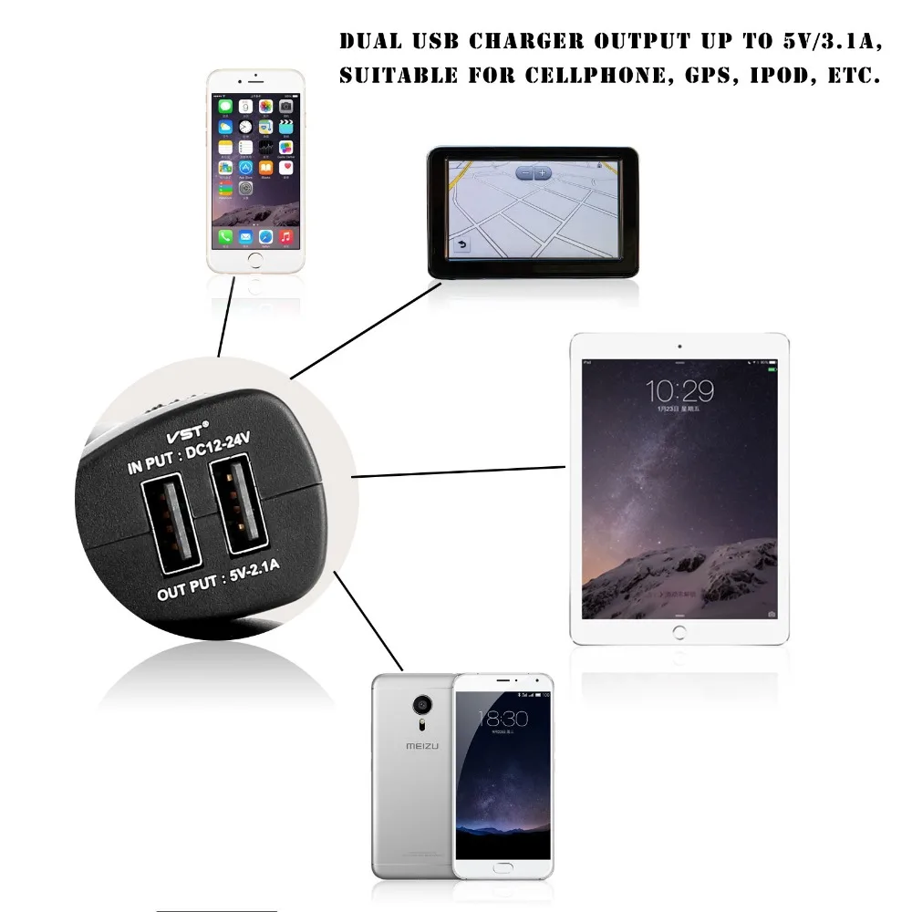 120 Вт 5 В розетка для автомобильного прикуривателя Разветвитель концентратор