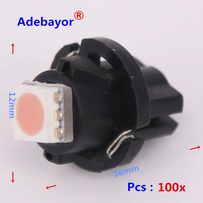 Светодиодная лампа для приборной панели T5 v1 t5 v2 5050 1SMD 12 мм 50 шт. | Автомобили и