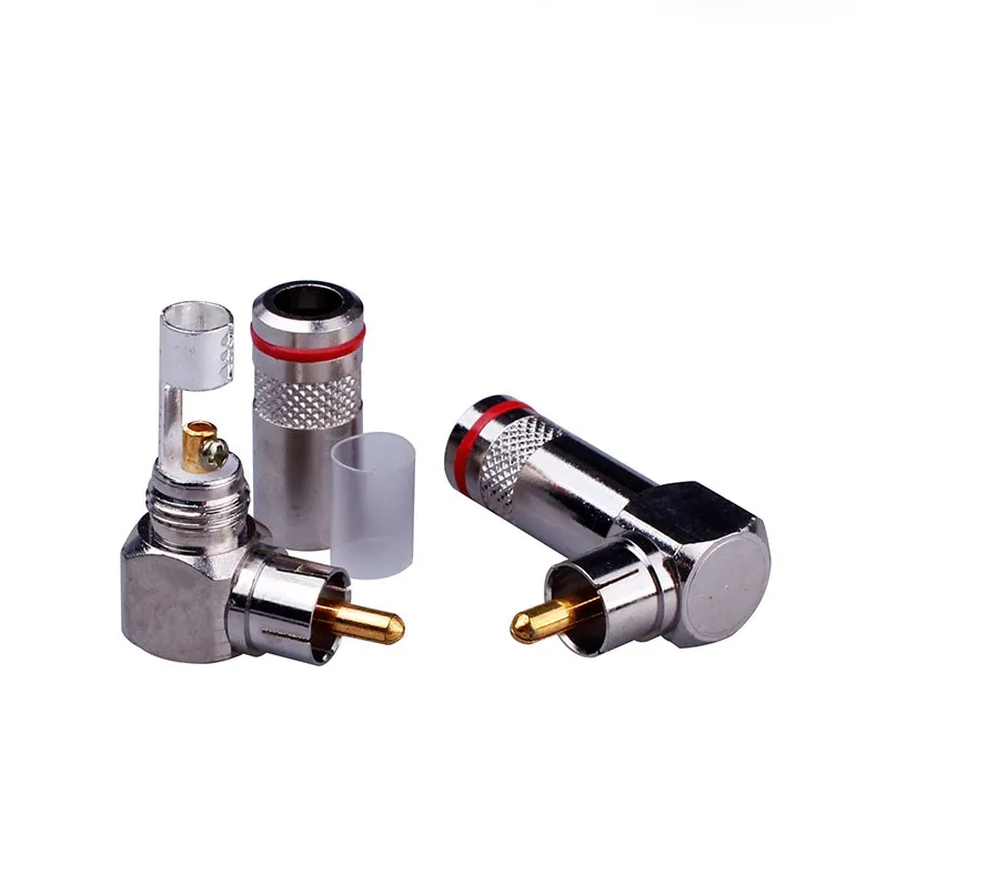 3 шт./лот высокое качество L Тип прямоугольный RCA разъем не требующий сварки AV 90