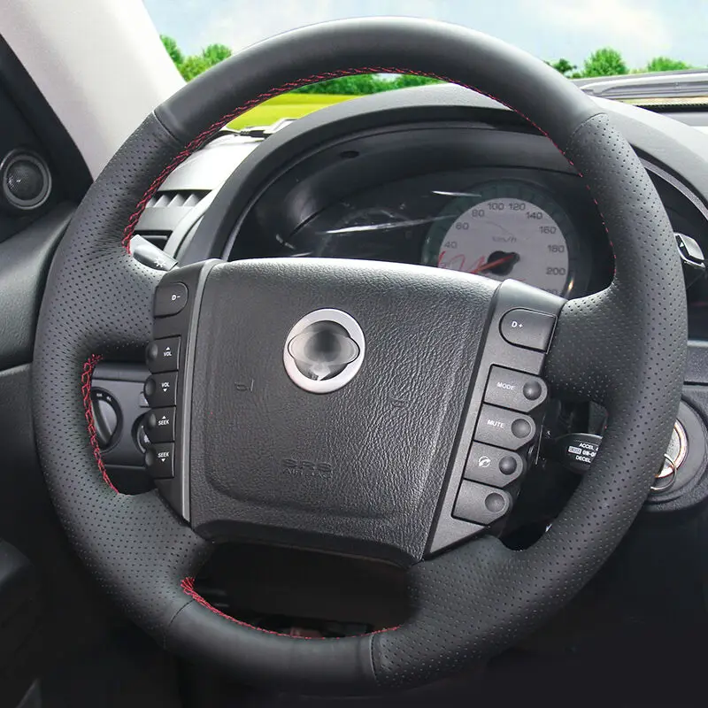 Чехол на руль для Ssangyong Rexton W Rodius черный кожаный | Автомобили и мотоциклы