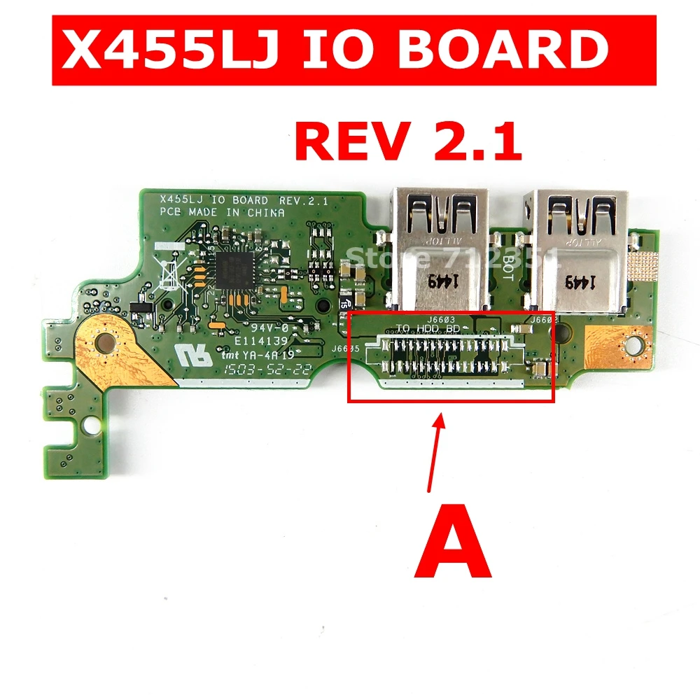 X455LJ IO Плата для жесткого диска REV 2 1/3 1 ASUS X455 X455L X455LD X455LF X455WE материнская плата USB SD