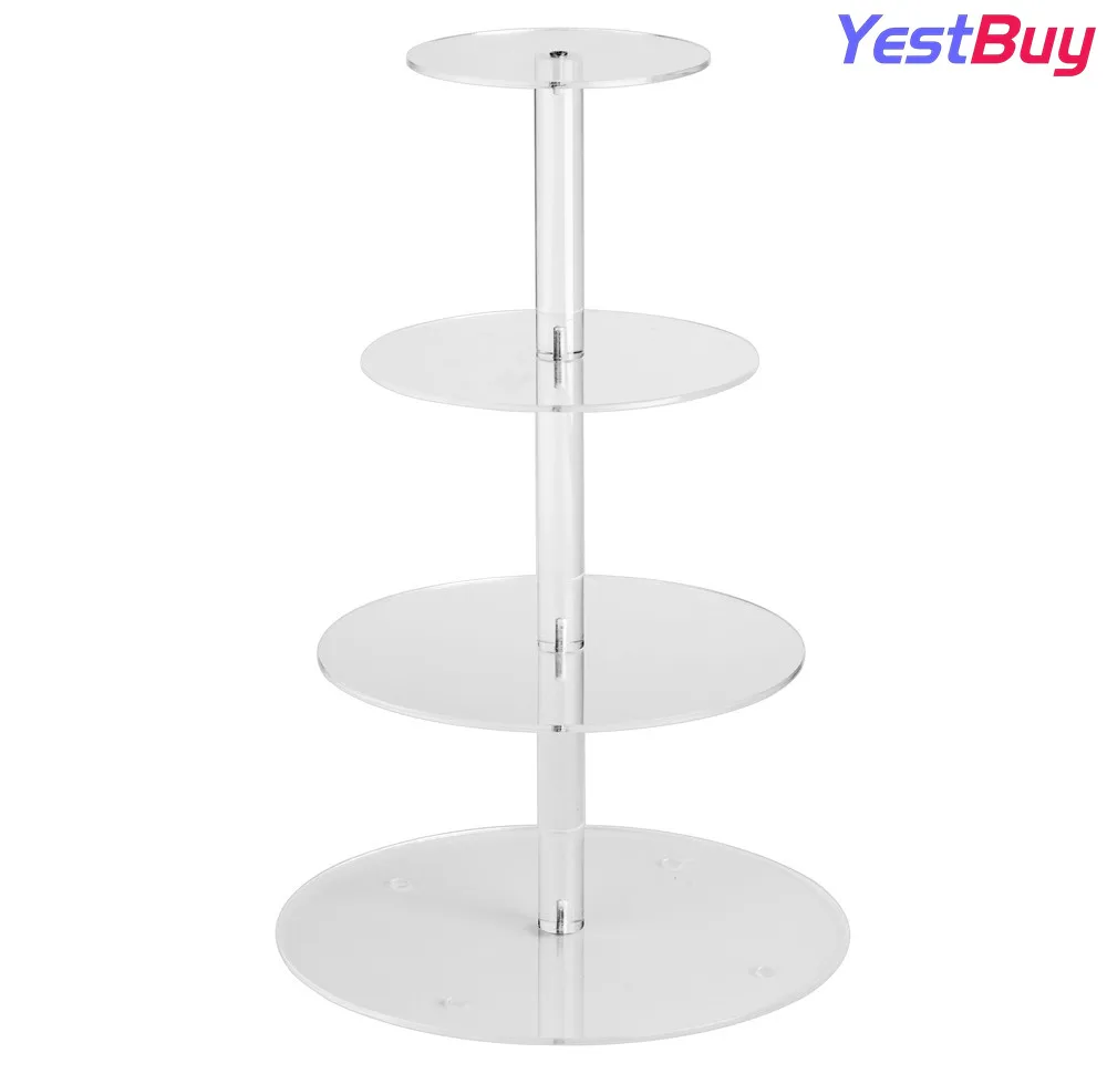 YestBuy 4-уровневая круглая подставка для свадебной вечеринки с изображением дерева