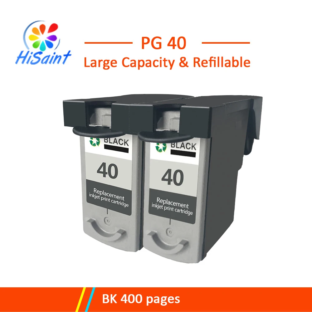 Hisaint 2 шт. PG 40 Совместимый картридж для Canon PG40 Pixma MP140 MP150 MP160 MP180 MP190 MP210 принтер|ink