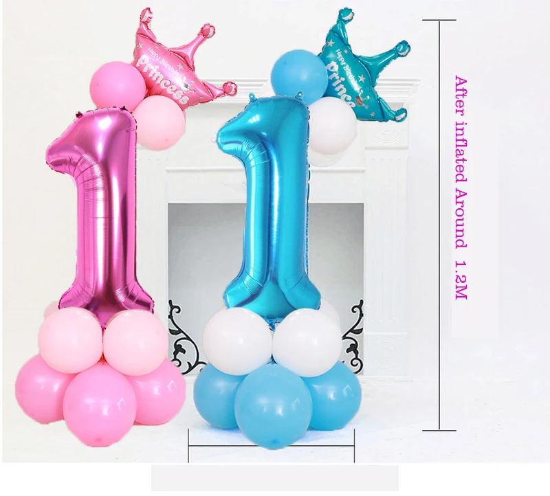 32 дюйма Серебряный Золотой Синий Розовый День рождения воздушные шары в форме