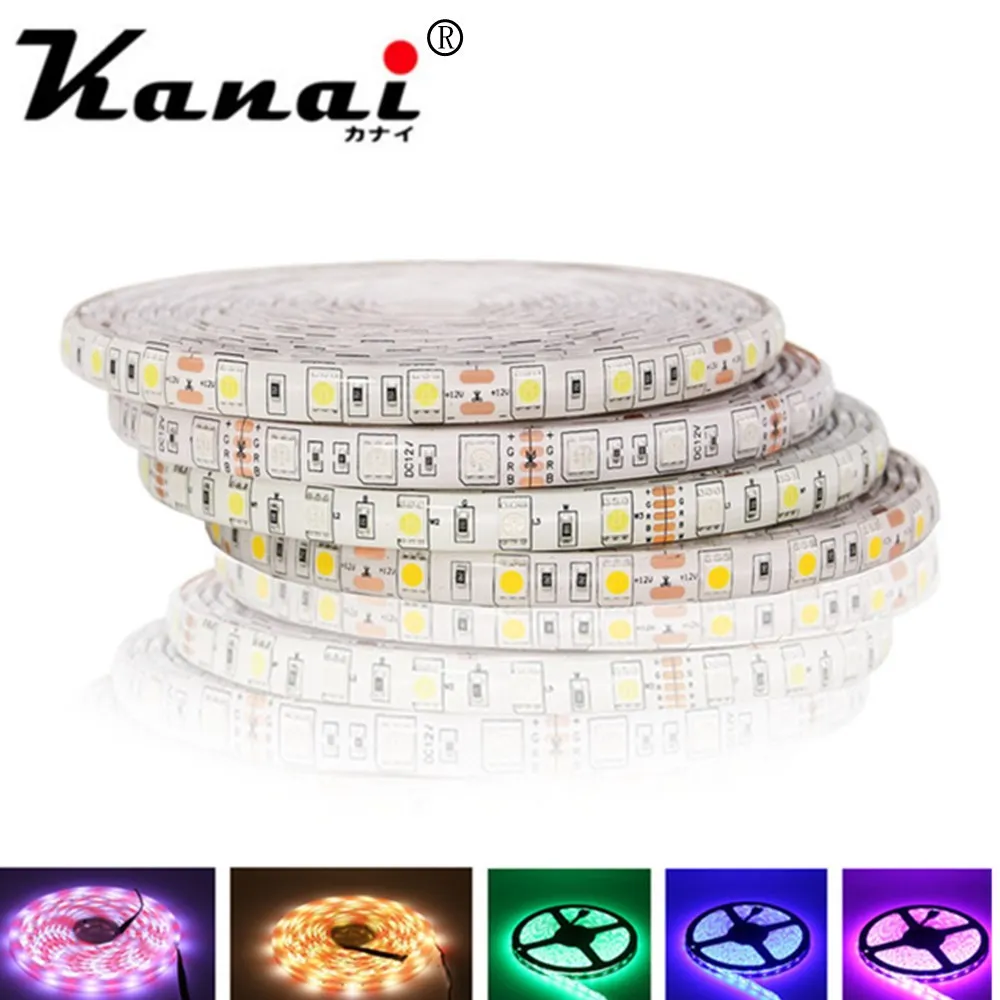 

DC12V 5050 SMD 5M/lot RGB LED Strip Light No-Waterproof Led Tape flexible Strip Neon Lights Tira Home Decor Lamp Car Lamp