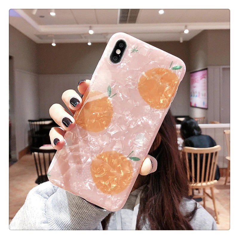 GlamPhoneCase маленький свежий апельсин чехол для телефона iPhone X XS Max XR Мягкий