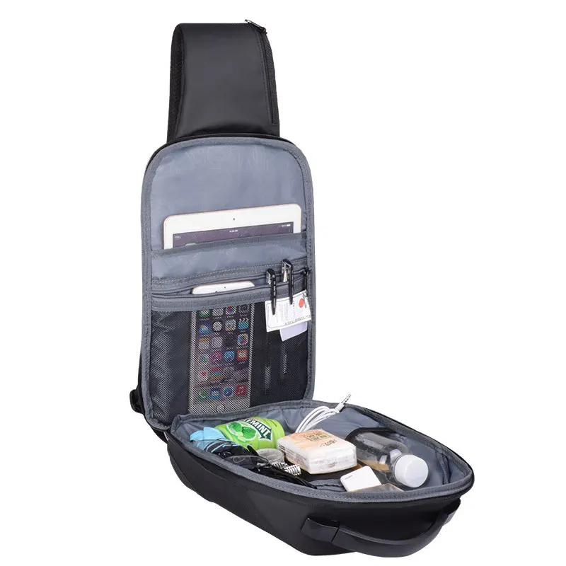 Сумка на плечо мужская с USB портом для зарядки и защитой от кражи|Поясные сумки| |