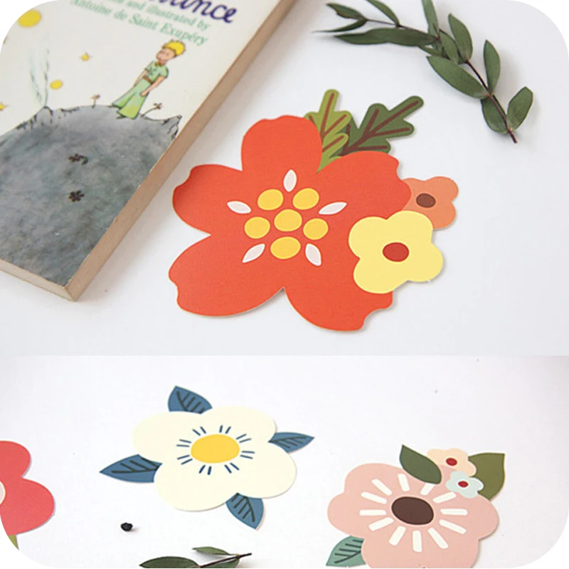 

10pcs Creative flowers blessing small greeting card cute birthday cards gift cards gratitude cards