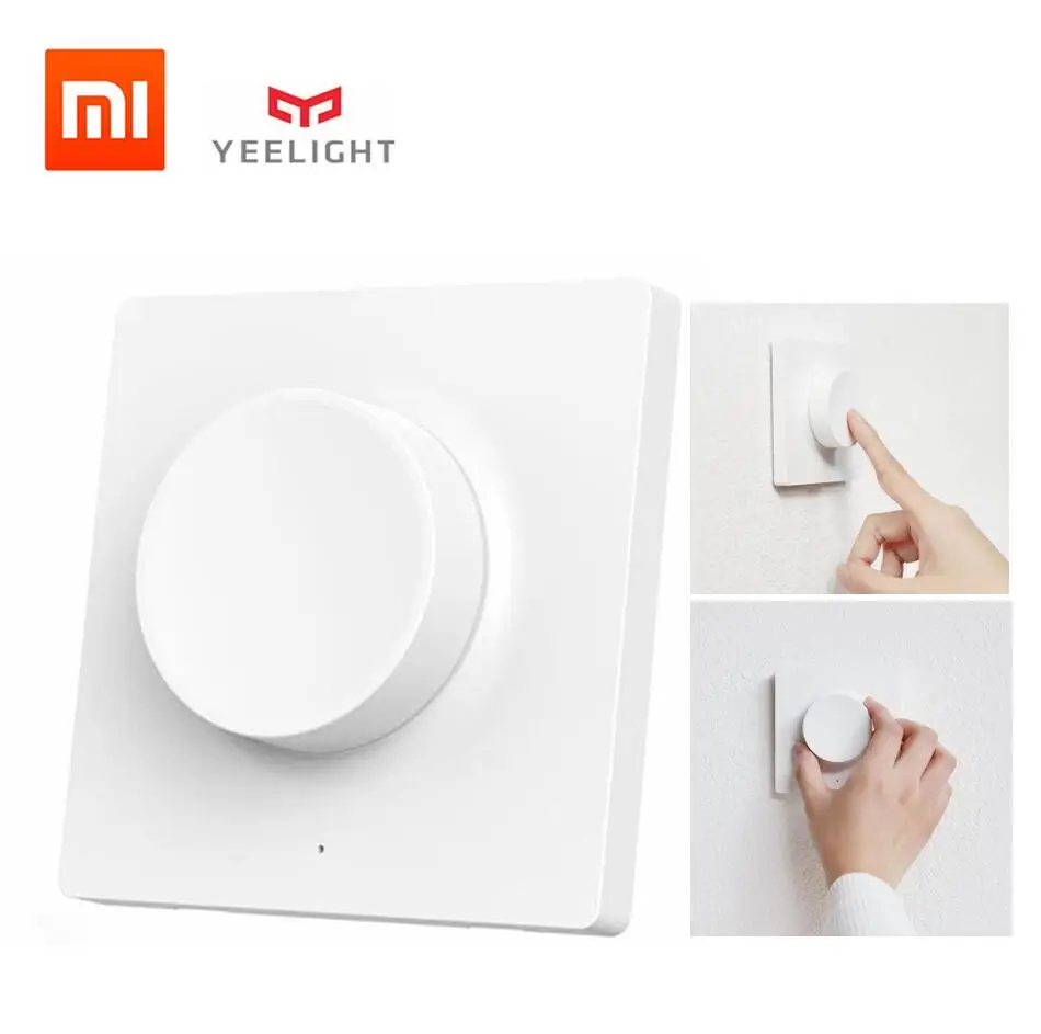 Умный диммер Xiaomi Mijia Yeelight, интеллектуальный регулировочный настенный беспроводной переключатель для потолочного освещения yeelight, светодиодная люстра