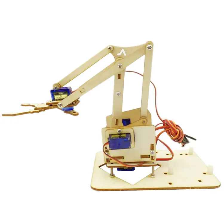4-Axis DIY Wooden Robotic Arm Kit Wood Mechanical Robot for Arduino including screw and nut without Servo | Игрушки и хобби