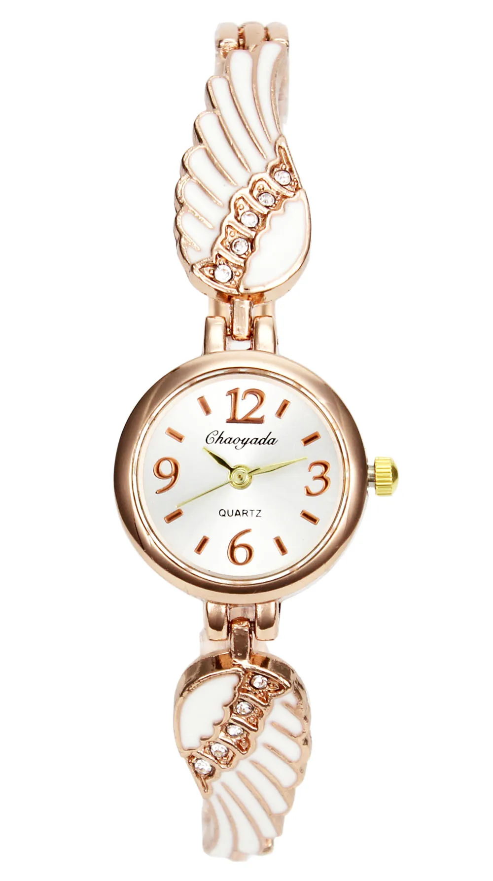 Ангел крылья Кристалл талисман длинный браслет часы золотые женские модные цепи