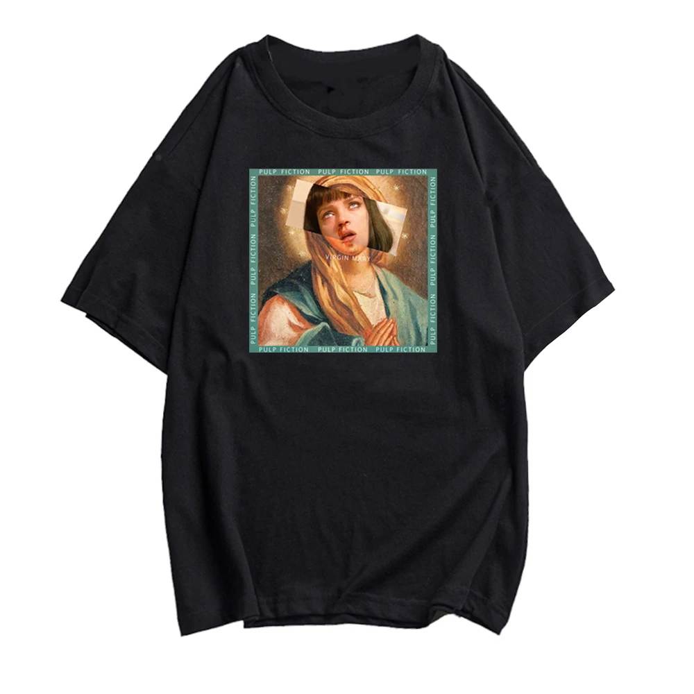Целлюлоза фантастика Миа Девы Марии Футболка мужская забавная футболка с