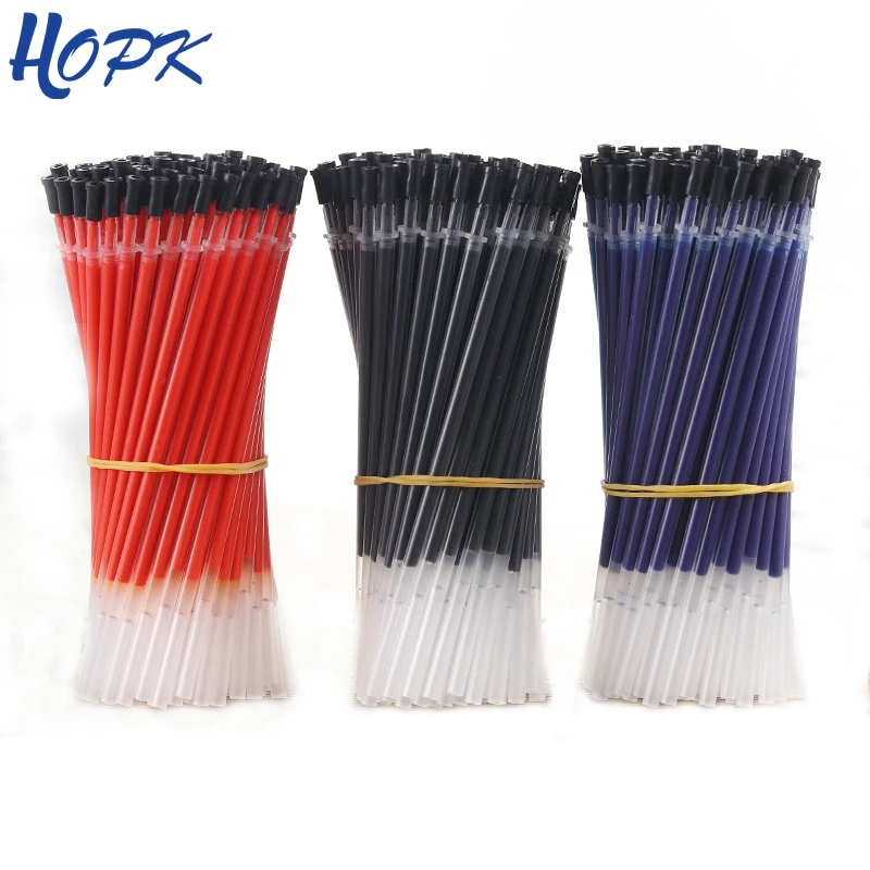 20Pcs/Lot Gel Pen Refill Neutral Ink Pen Refill 0.38mm Black Blue Red Needle tip Refill Rod for Office School Exam Supplies