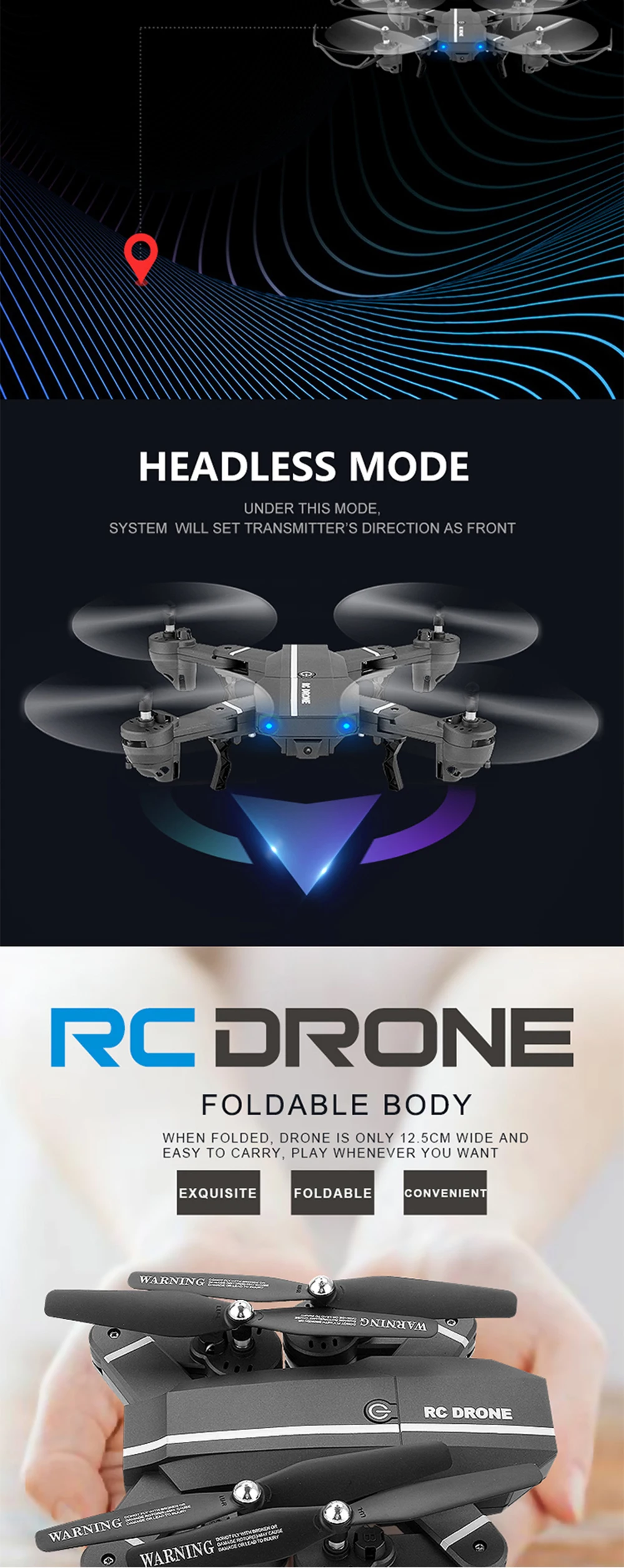 2MP Квадрокоптер с дистанционным управлением Drone HD Камера WI-FI FPV мини складной карманный Дрон для селфи с удержания высоты 6-Axis бесплатный подарок
