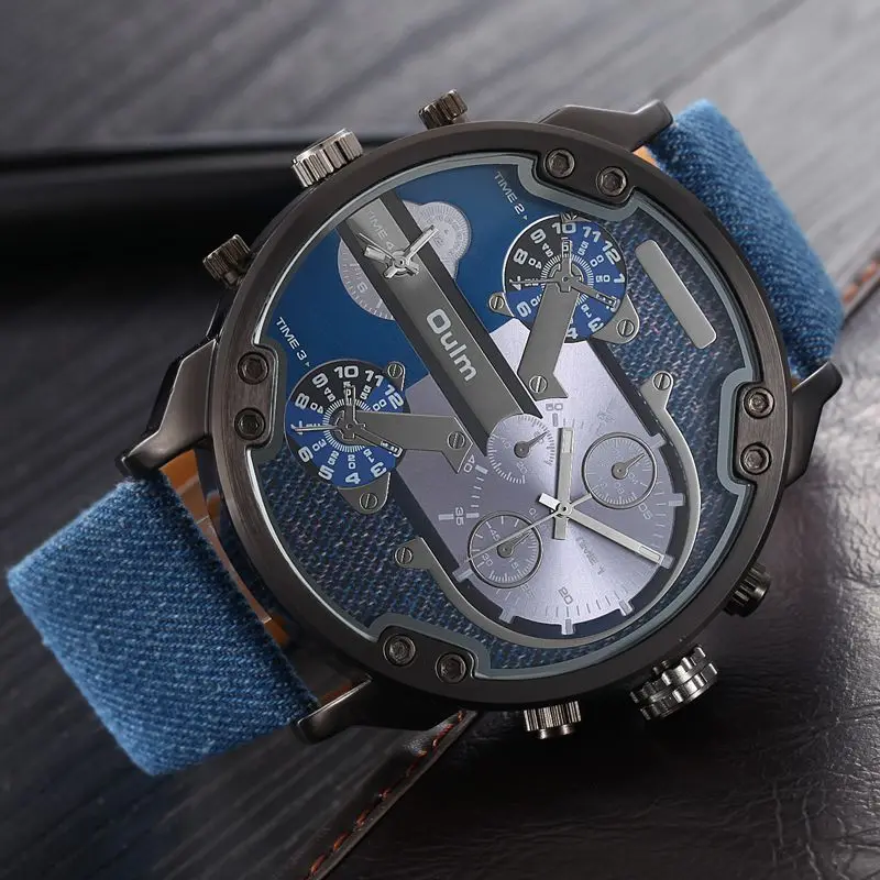 

Известный дизайнер мужские часы Топ бренд Роскошные Кварцевые часы Oulm PU кожа большой циферблат военные кварцевые часы relogio masculino