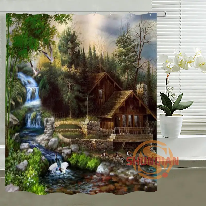 Пользовательская занавеска для душа красочная абстрактная фототкань