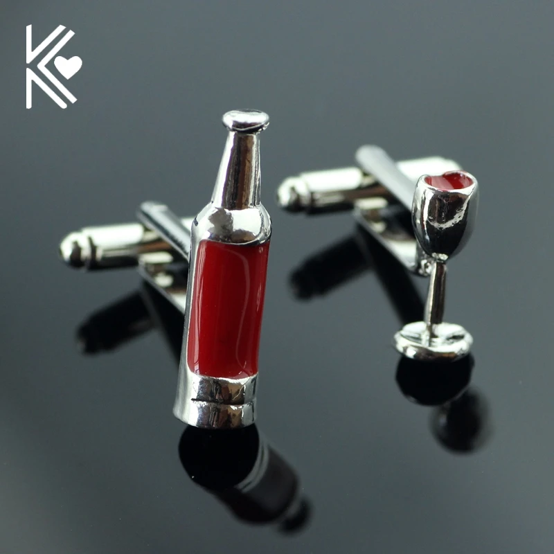 Креативная манжета в виде бутылки Красного вина и формы очков пива|cuff buttons|cuff
