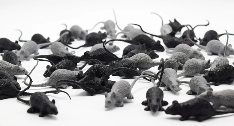 Wholesale 100Pcs/lot Mini 8CM PVC Lifelike Black Gray the Simulation Mouse Model Practical Jokes Toys Kids April Fool's Day | Игрушки и